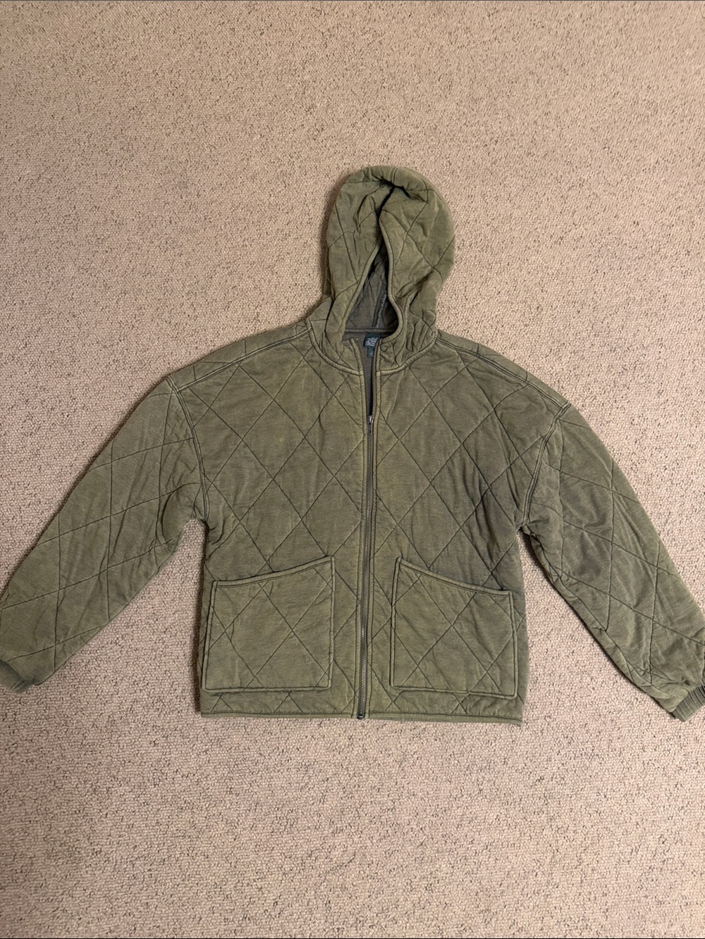 Mineral wash zip up jacket with hood